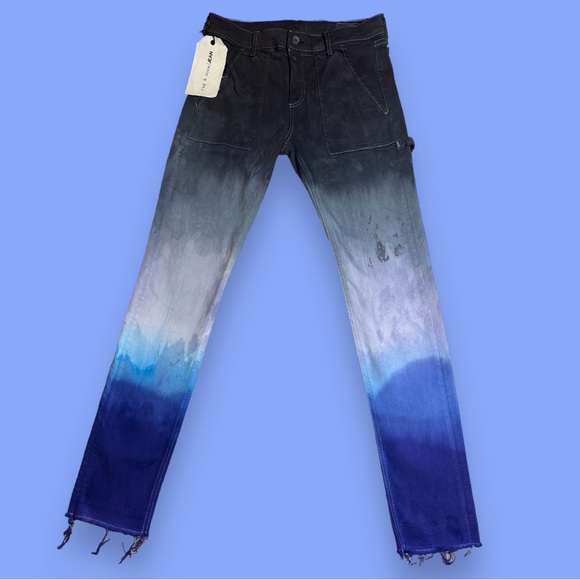 Originally NWT White Carpenter Jeans Dip Dyed in Graphite/Midnight Blue. Sz 28 - Picture 2 of 11
